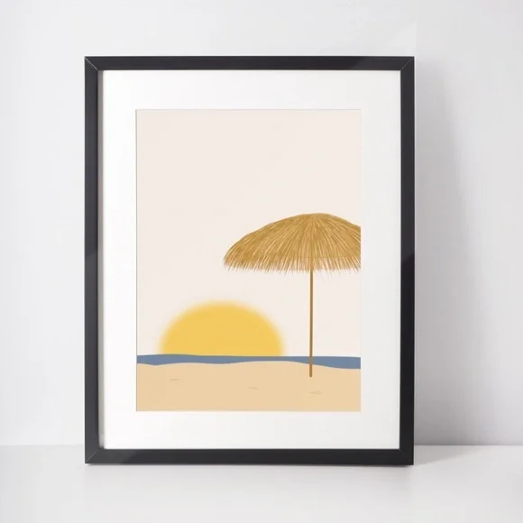 Wall Art Abstract Summer Sunset Print Poster Illustration Unframed - Picture 4 of 4